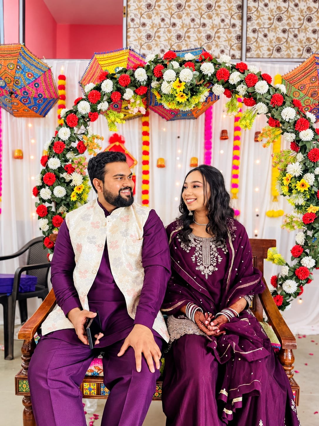 Alveera and Abrar celebrating together