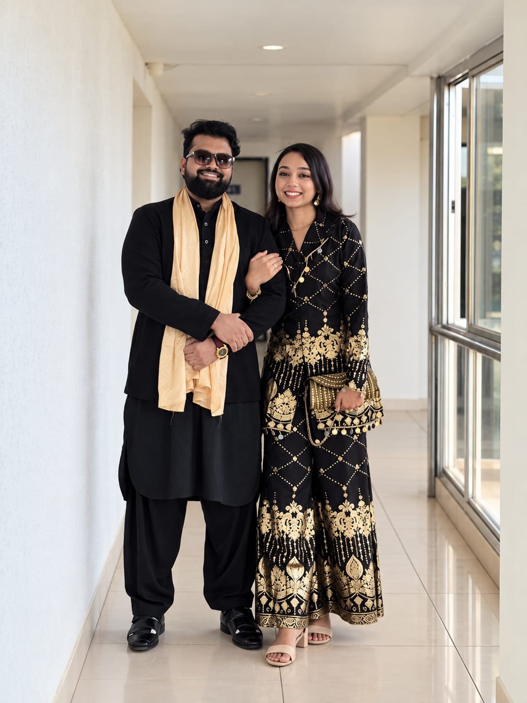 Alveera and Abrar dressed for their celebration
